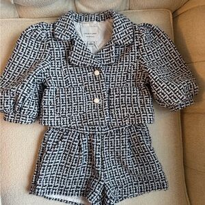 Janie and Jack Navy and White Girls Matching Set